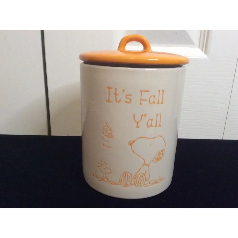 Peanuts Autumn Yellow Lidded Ceramic Canister It’s Fall Y’all